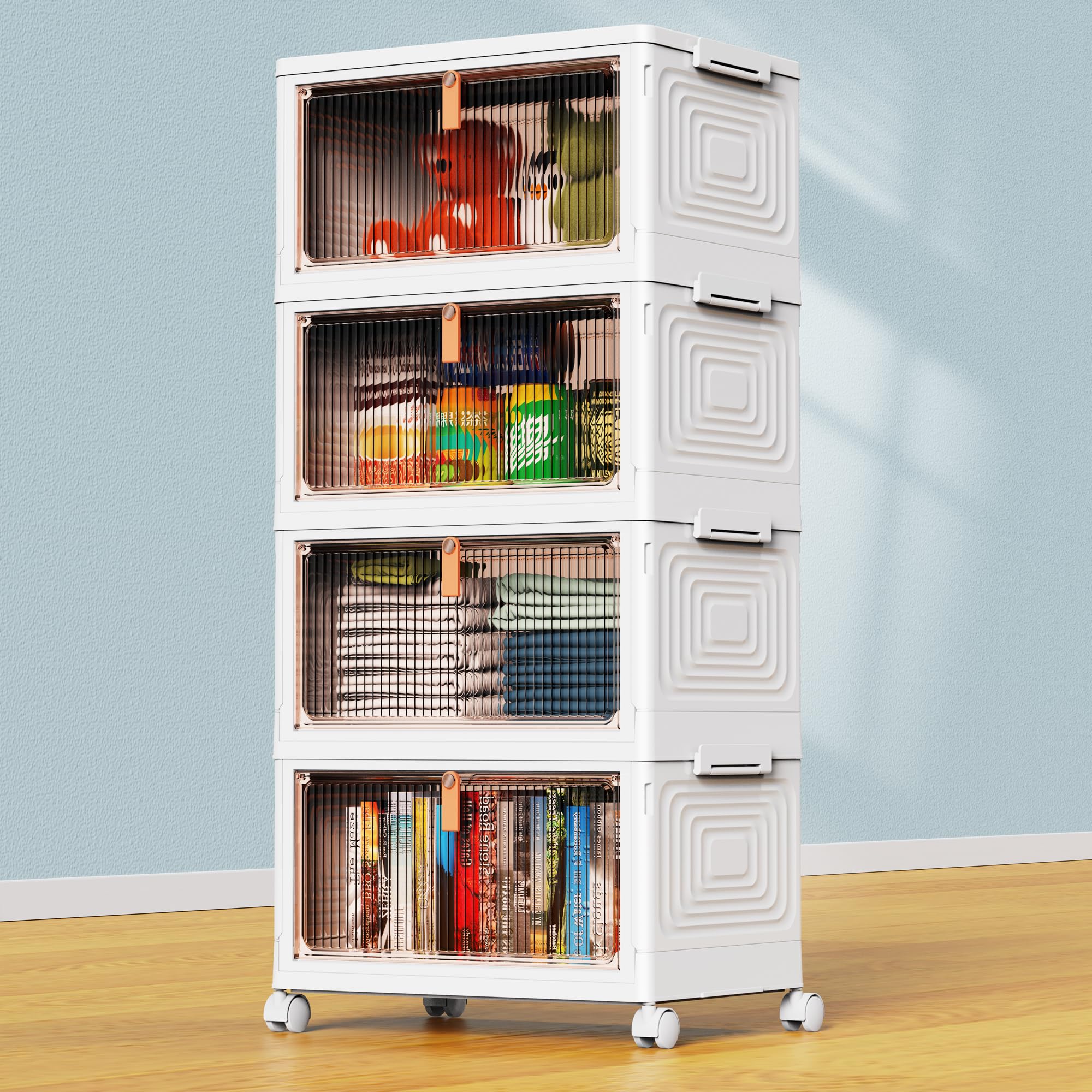 Amazon.com: YFXCVSL 4 Tier Plastic Storage Bins with Lid 24QT